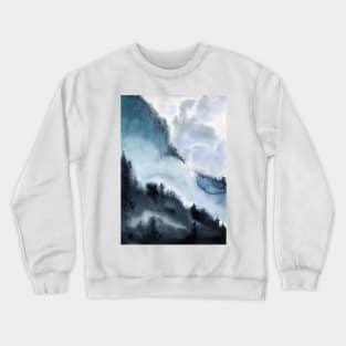 Watercolor landscape sky clouds Crewneck Sweatshirt